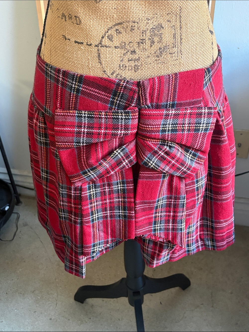 Red Plaid Bow Mini Skirt - Picture 3 of 6
